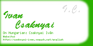 ivan csaknyai business card