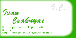ivan csaknyai business card
